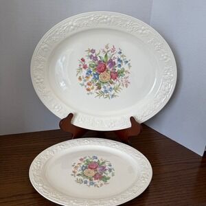 Rare 1940 & 1941 Homer Laughlin "Eggshell Theme" TH11 Platters Set of 2